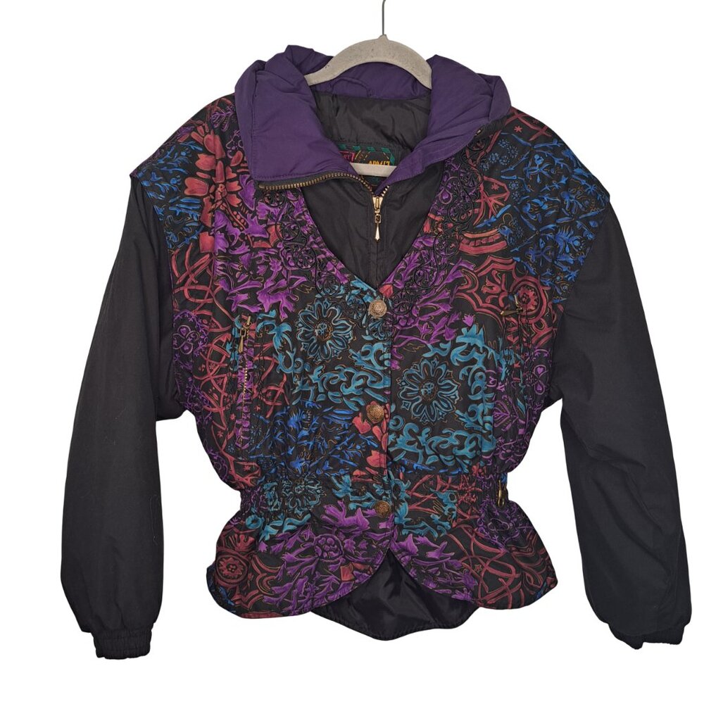 Skiing Passport Vintage Winter Ski Snow Jacket Size 10